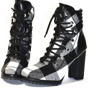 DKNY
Dkny Women's Lenni Lace-Up Booties, Plaid Black/White